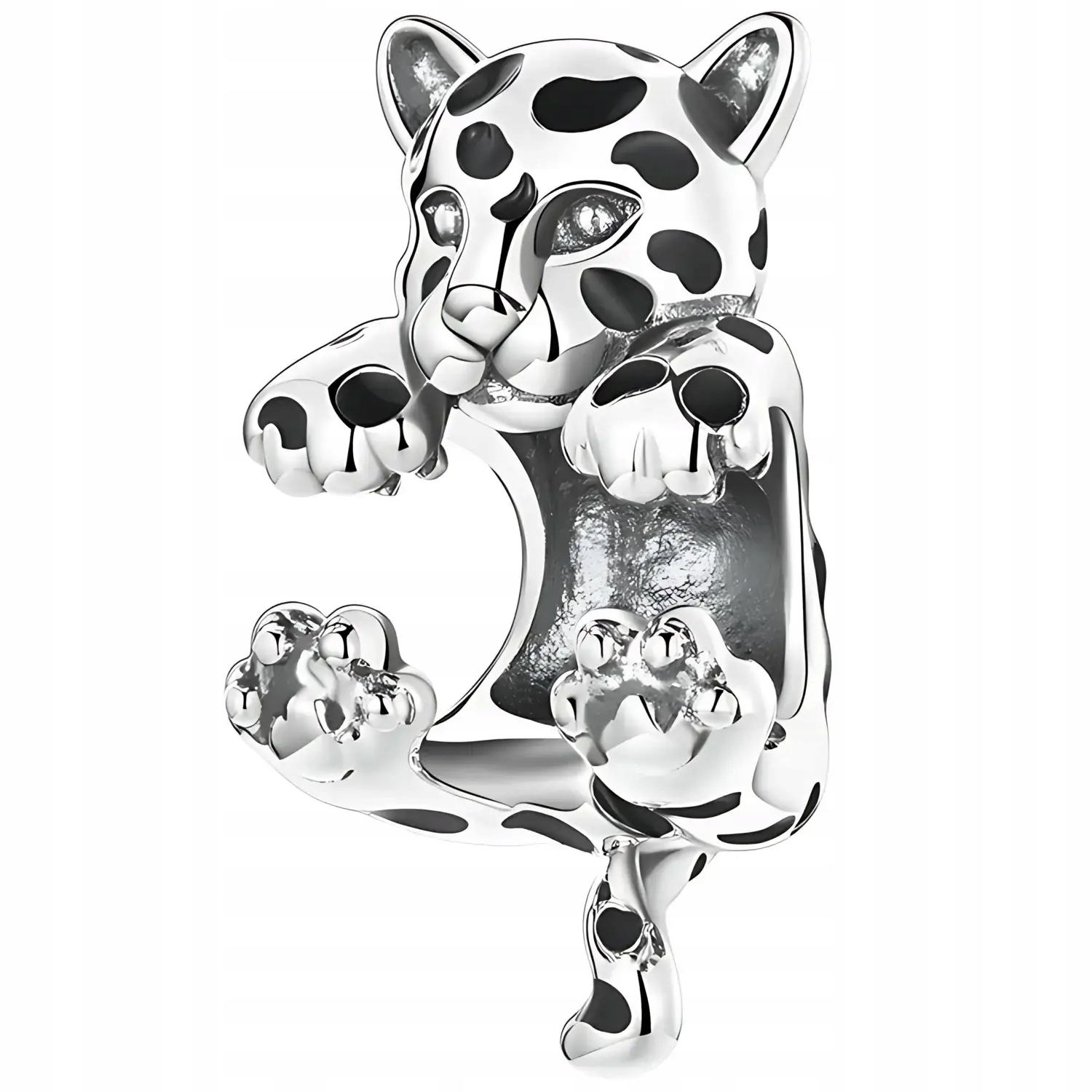 Charms Přívěsek Stříbro 925 Kočka Panterka Leopard Exotický Kočička Zvířata