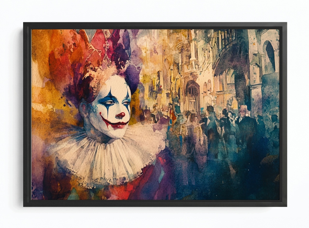 Obraz Rama American Box Pajac Pierrot Klaun Cirkus Divadlo Show Představení 60x40