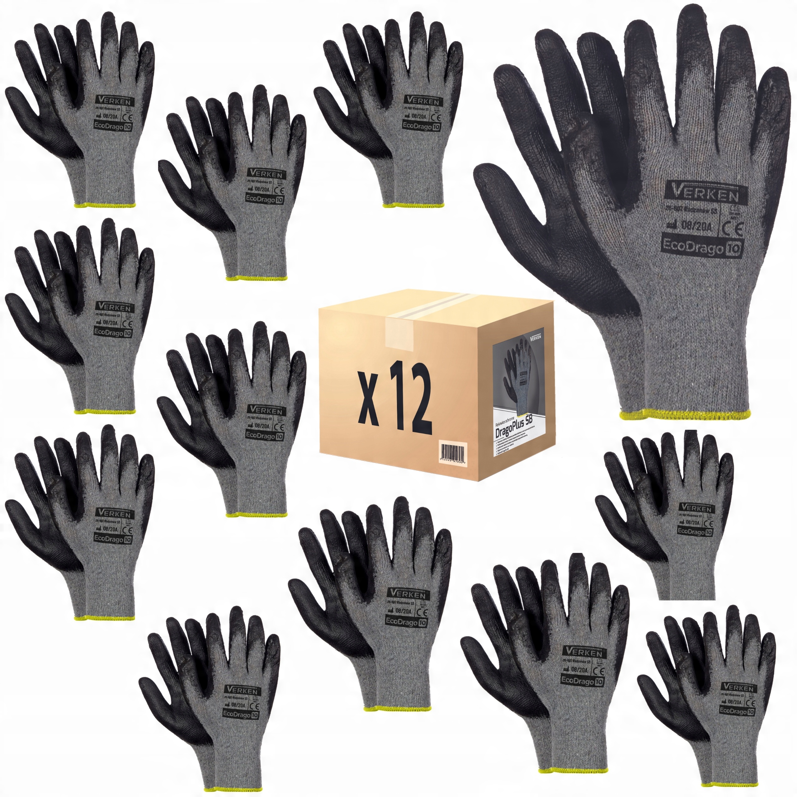 

Rękawice robocze rękawiczki Drago Latex 12 par XL