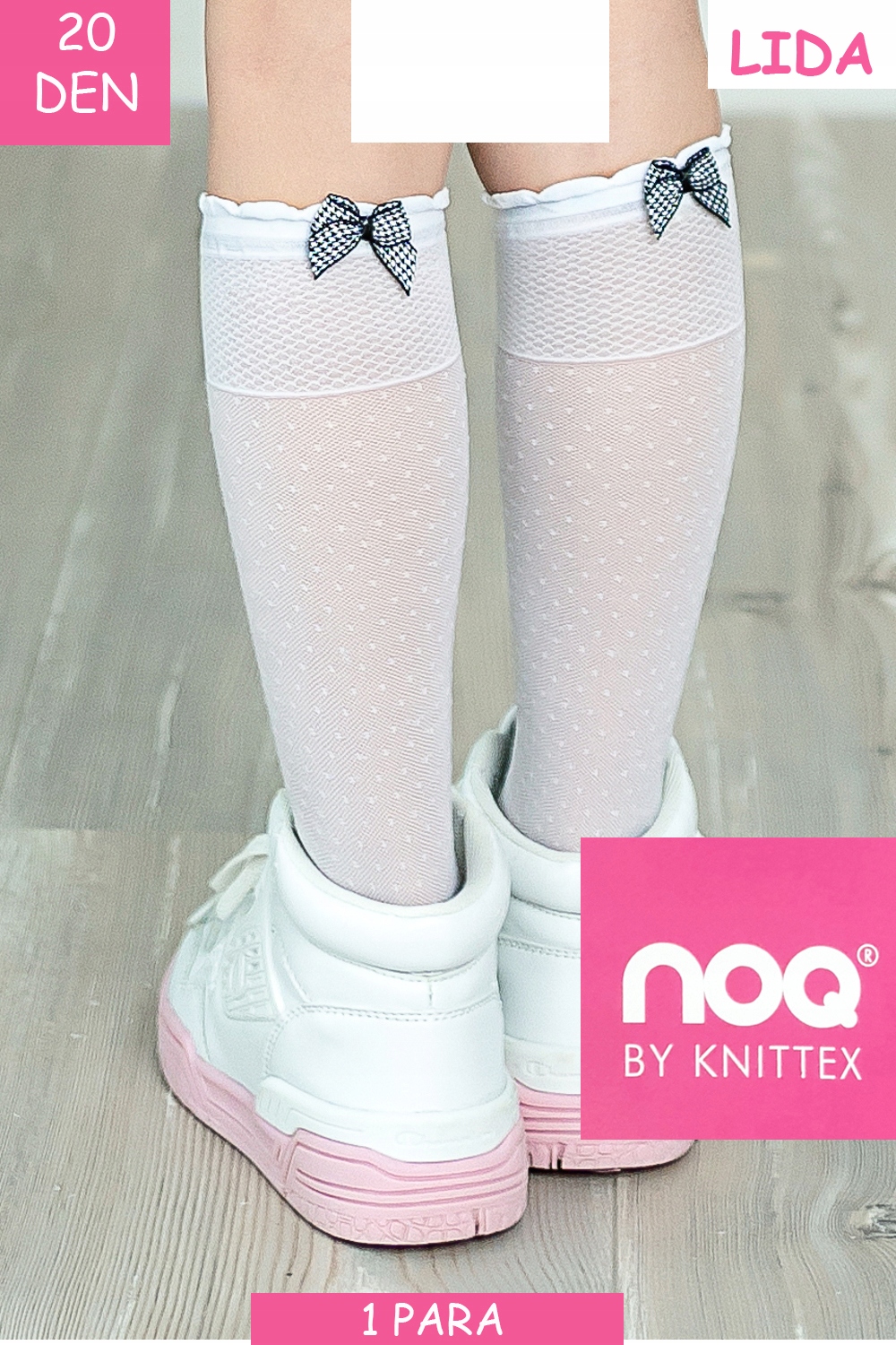 

knittex Ava podkolanówki 20 den Kokardka # Uni