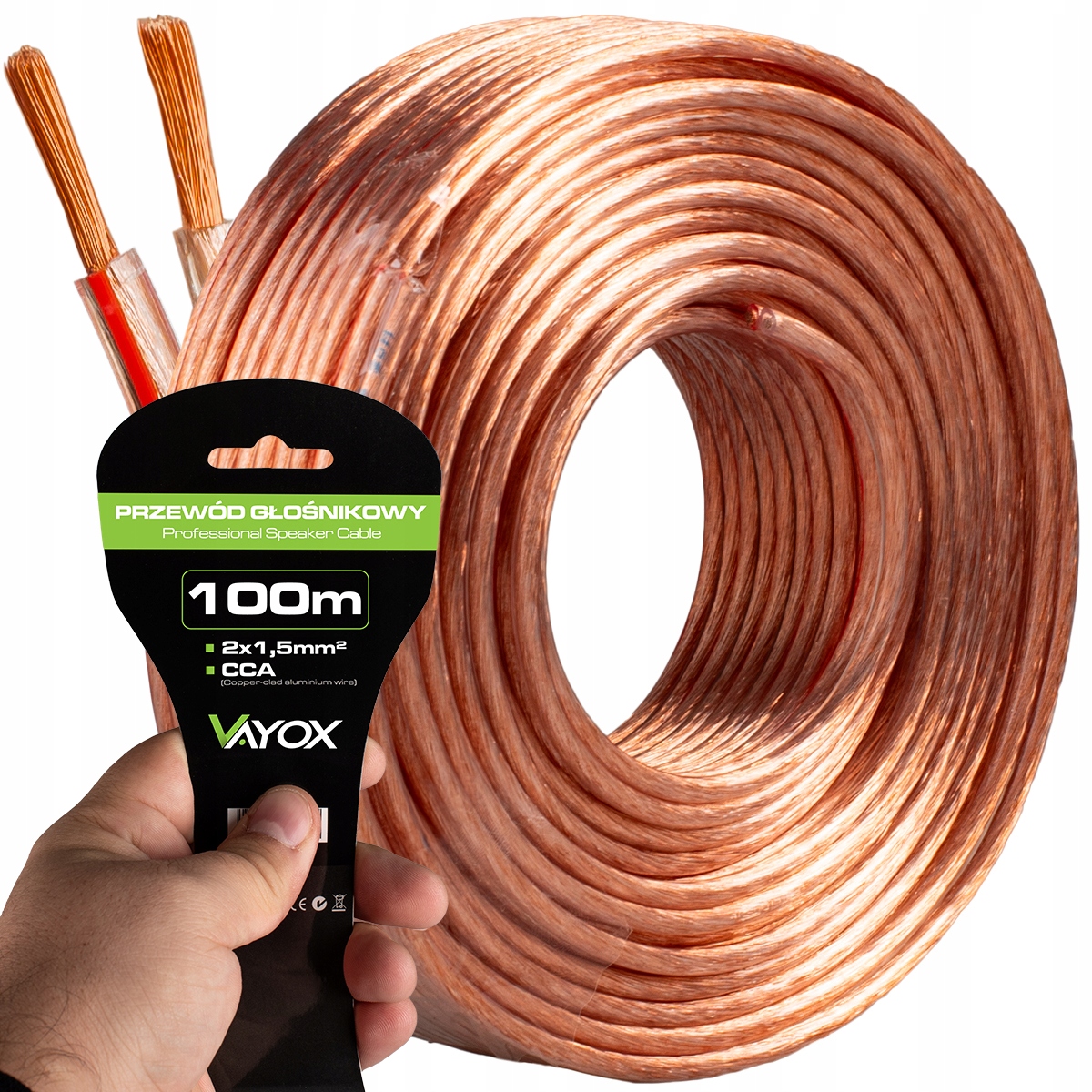 Kabel Dvoužilový Profesionální Audio Hq 2x1,5 mm 100 m