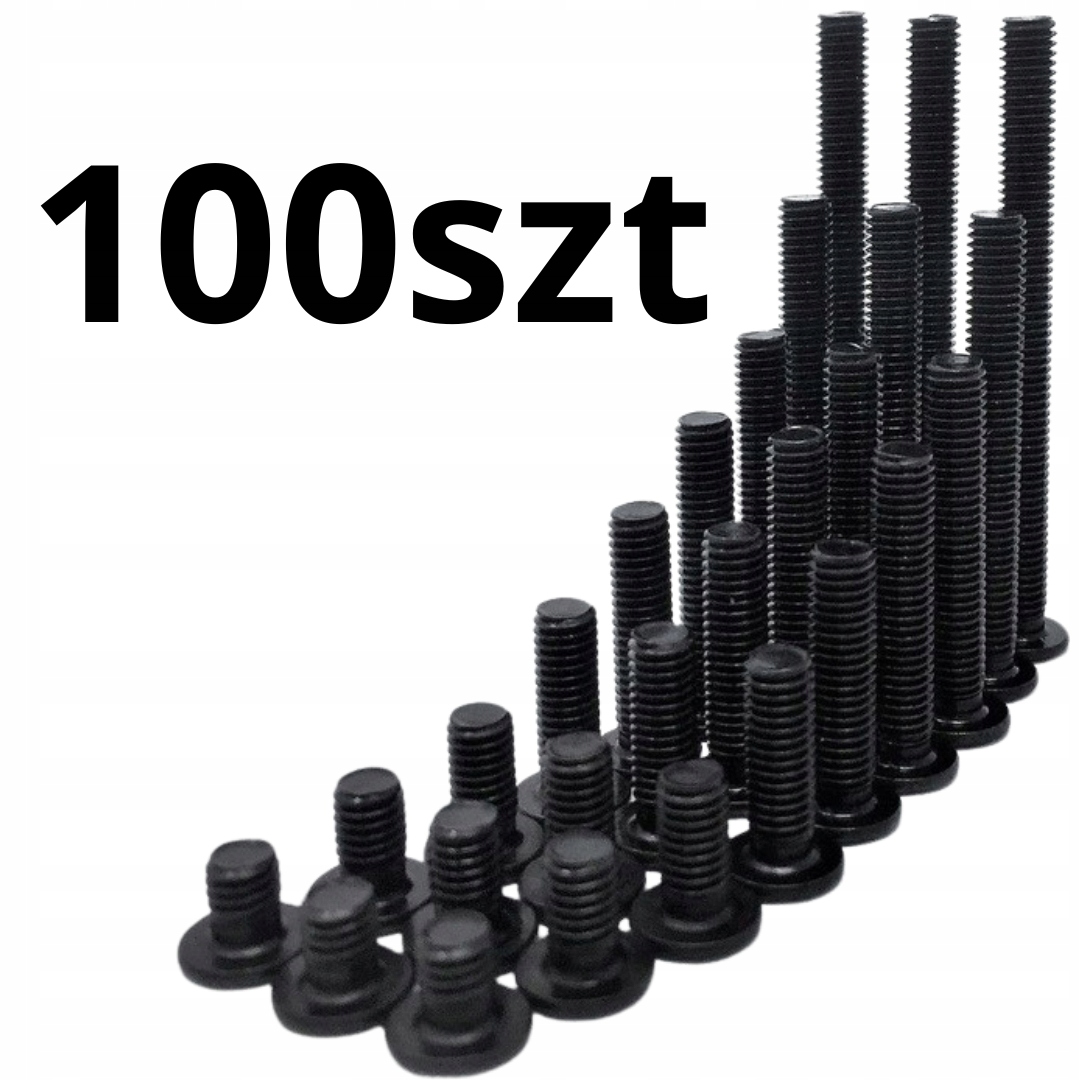 M5x50 Śruba imbusowa z łbem walcowym płaskim Czarna 100szt