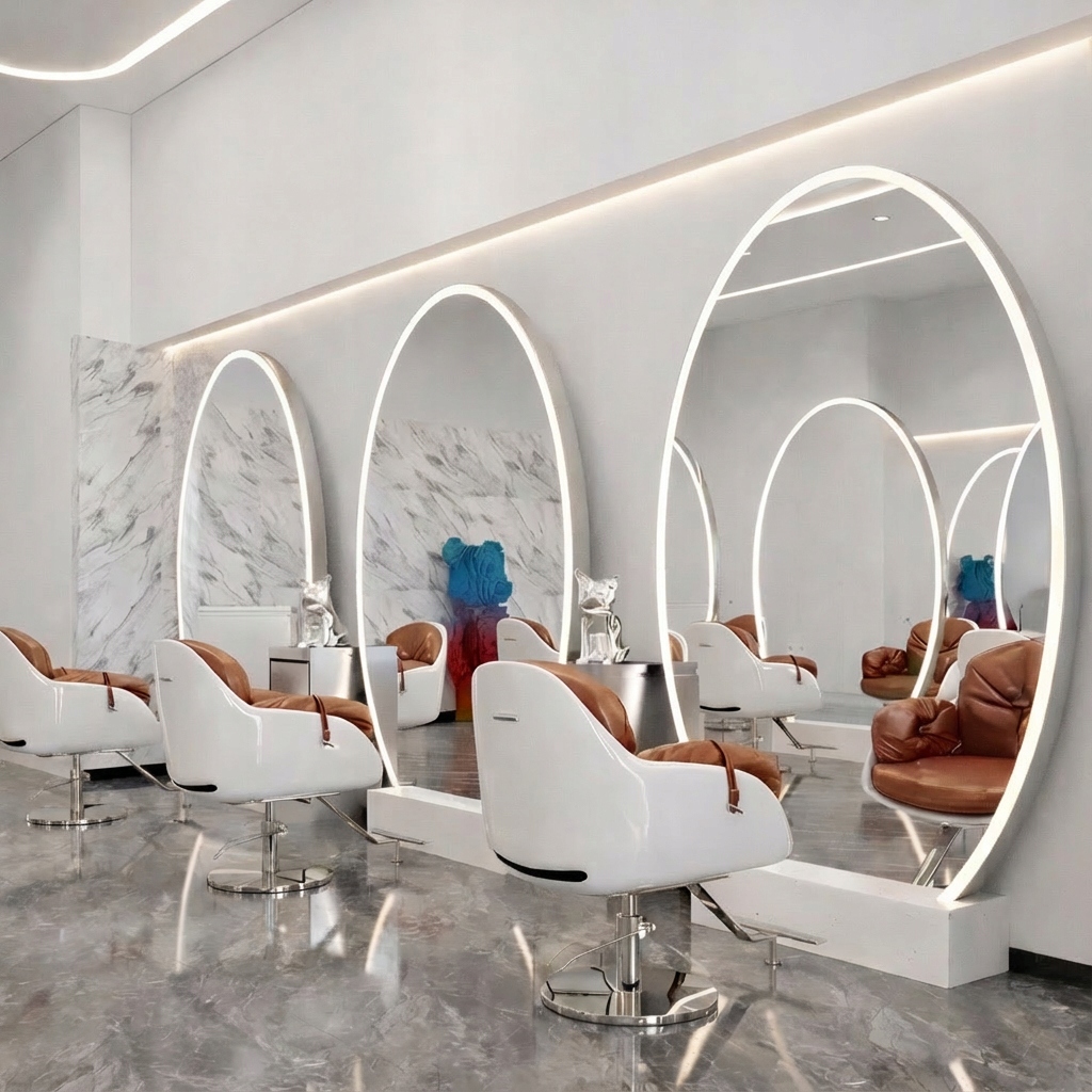 Konzola kadeřnická konzola barberská zrcadlo kadeřnická 200x120 Led Pro