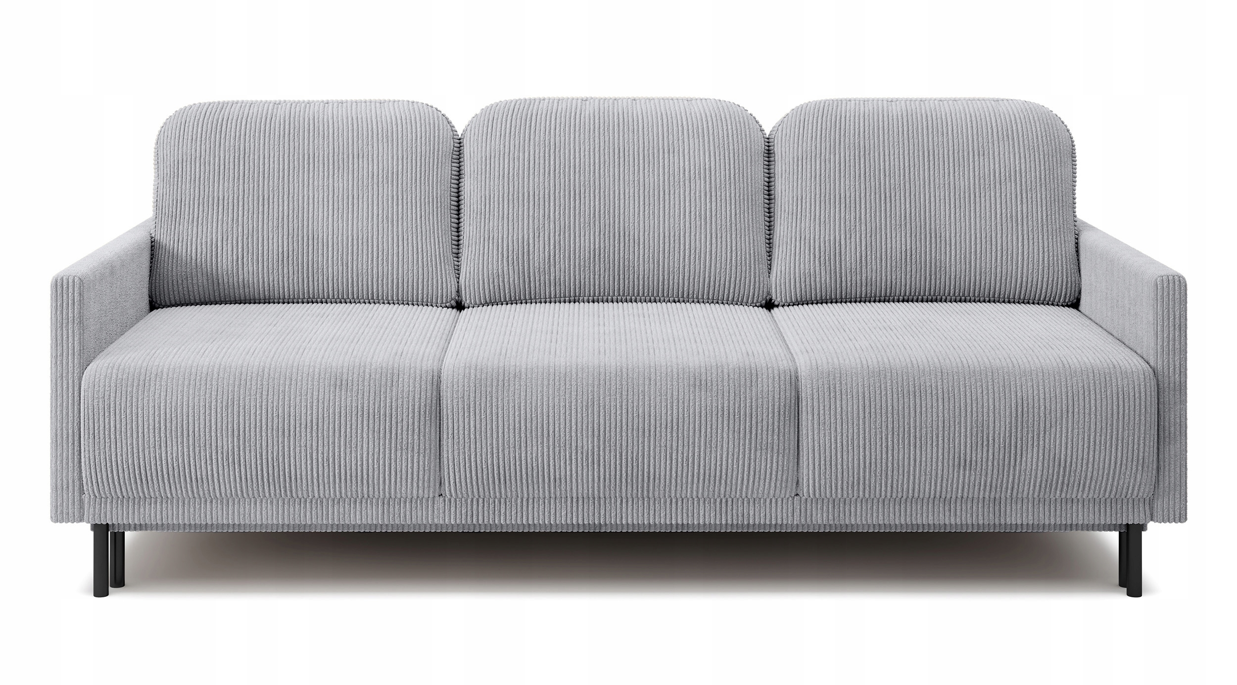 Rozkládací třímístná pohovka Hamiel s úložným prostorem, světle šedý samet