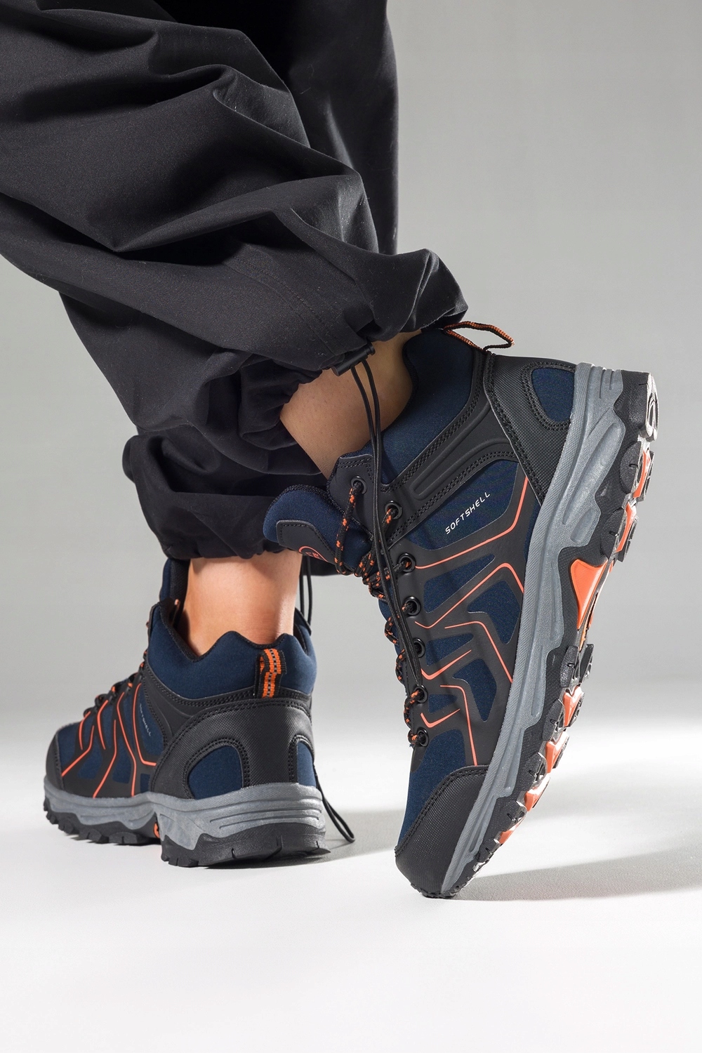 OBUWIE TREKKINGOWE DAMSKIE SOFTSHELL GRANATOWE SZNUROWANE WYGODNE r 38 Płeć kobieta