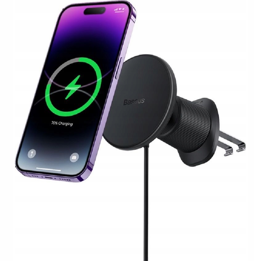 Držák na přívod vzduchu do auta s Qi nabíjením, pro MagSafe, Baseus, silný