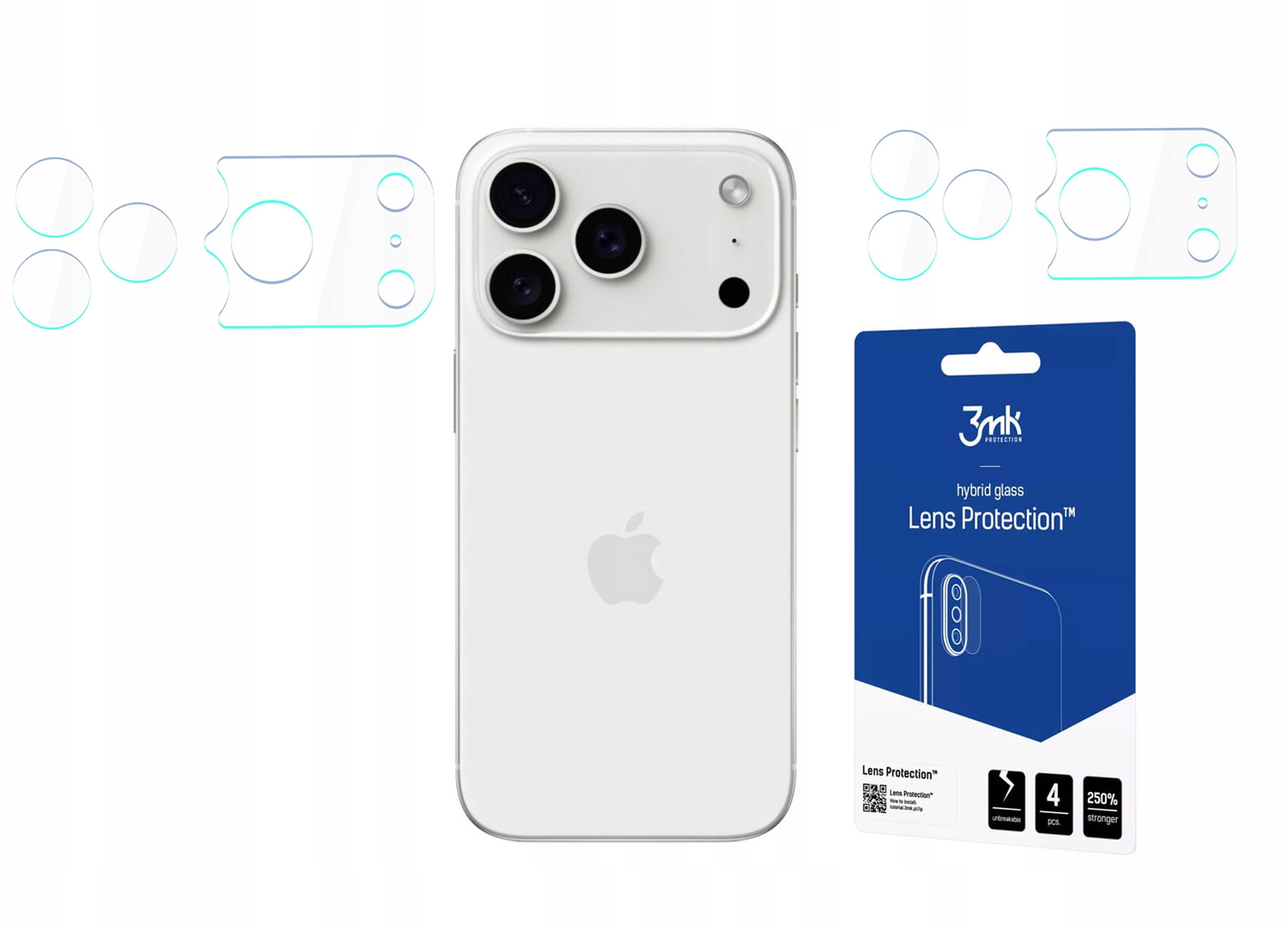 3mk Sklo na objektiv a ostrov fotoaparátu Lens pro iPhone 17 Pro 4ks