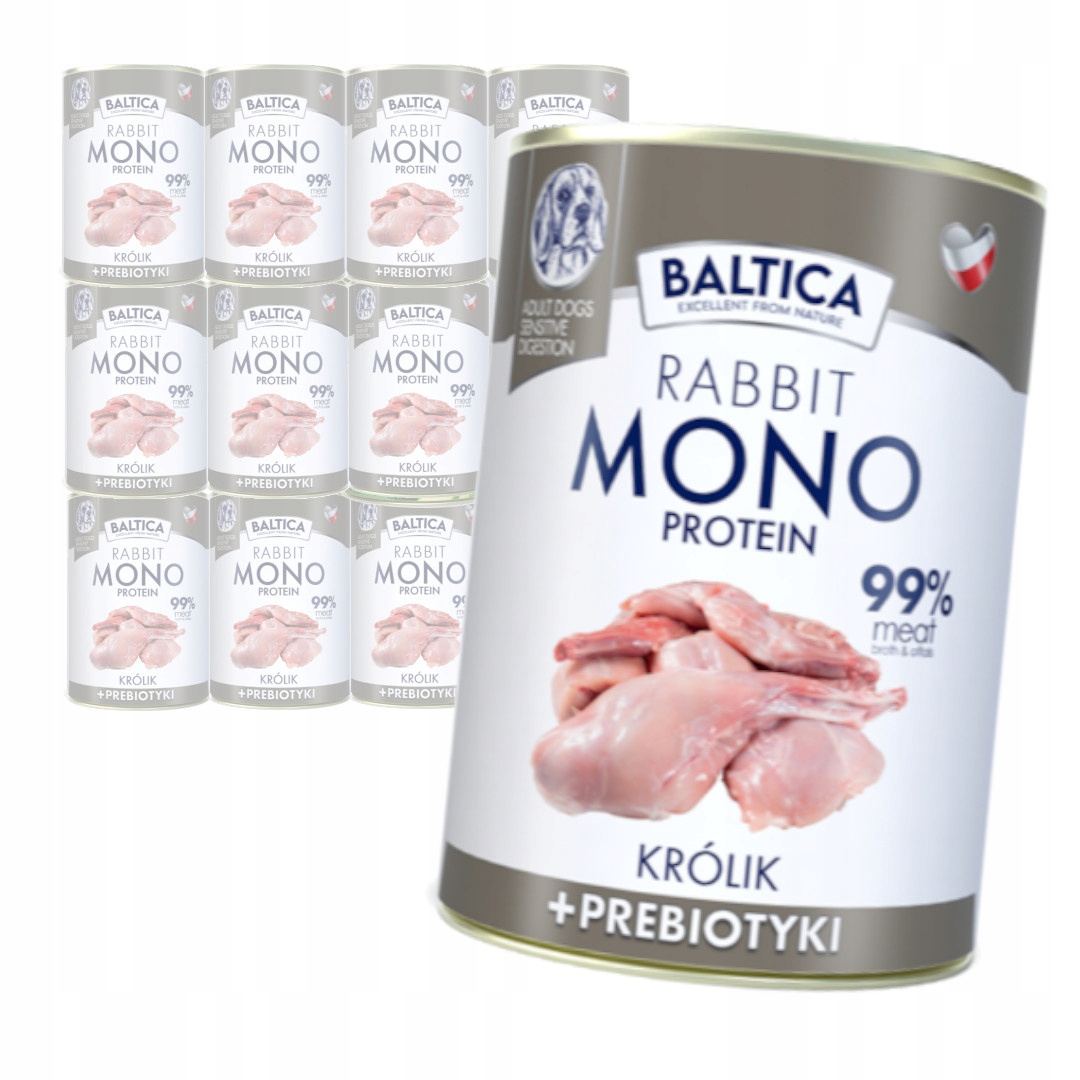 Levně Baltica Monoprotein s králíkem 12x400g Hypoalergenní Vlhké Krmivo pro psy