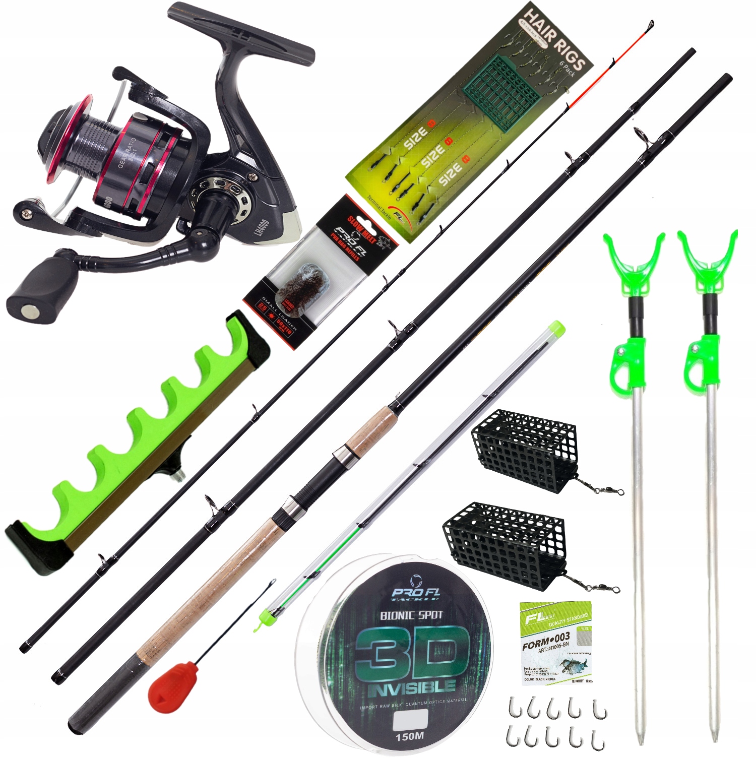 Zestaw wędkarski Fl Wędka Classic Feeder 3,3m Kołowrotek Alu Akcesoria