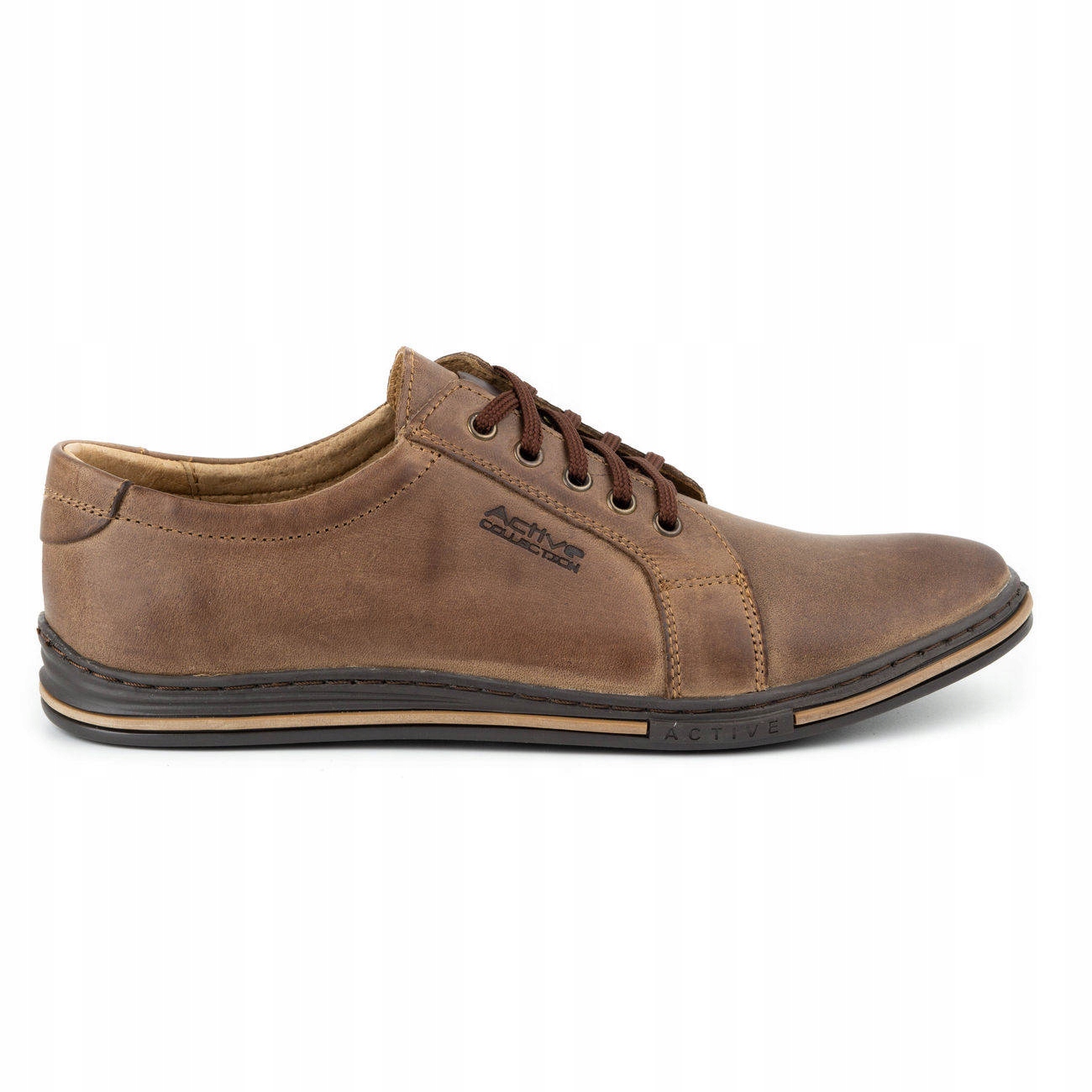 

Buty Męskie Casual Polskie Skóra 320 Brąz 38