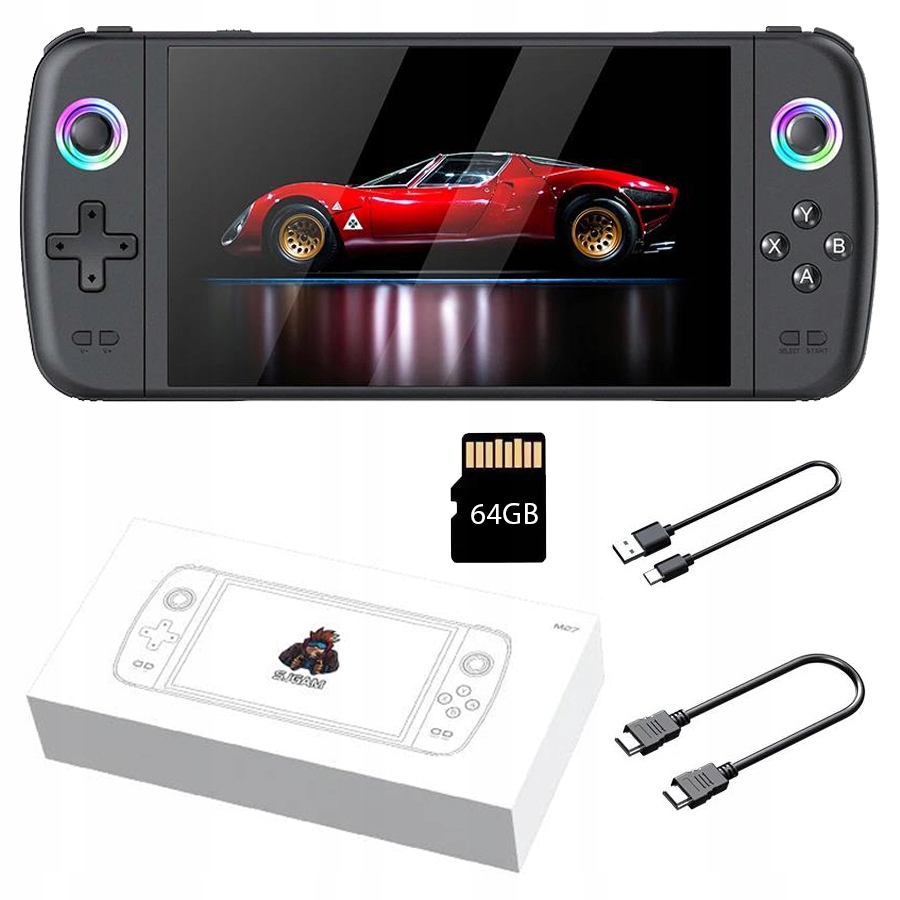 Przenośna konsola M27 emulator video game 20000 gier 64GB 7" Akumulator