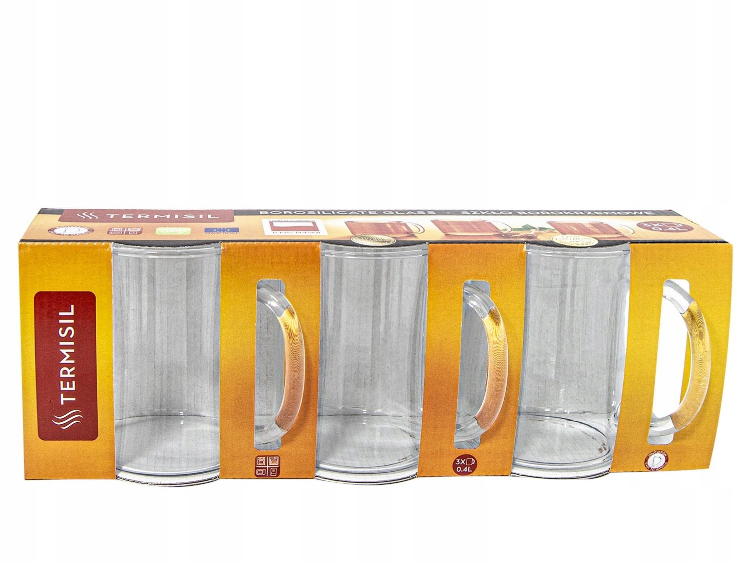 szklanki żaroodporne 0,4l prosta 3szt. TERMISIL — 7