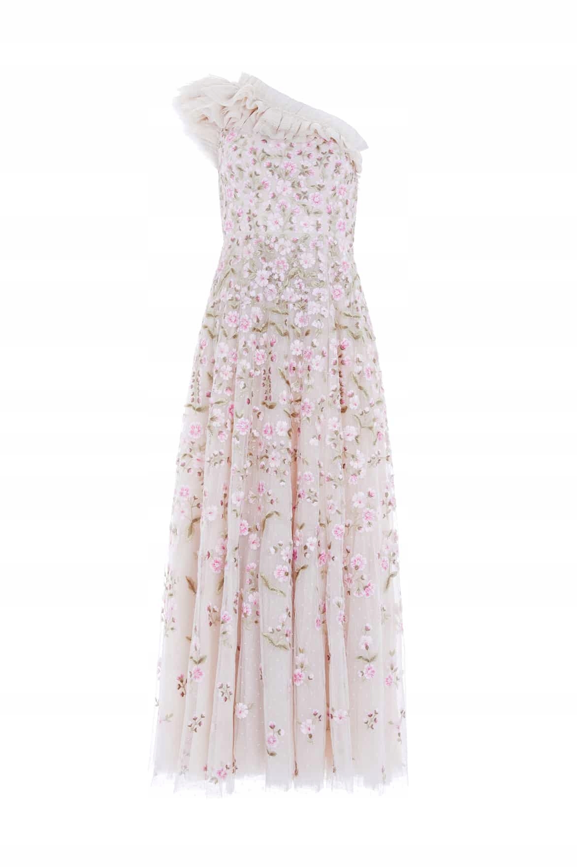 Needle&amp;thread Šaty ke kotníkům na jedno rameno Posy Pirouette