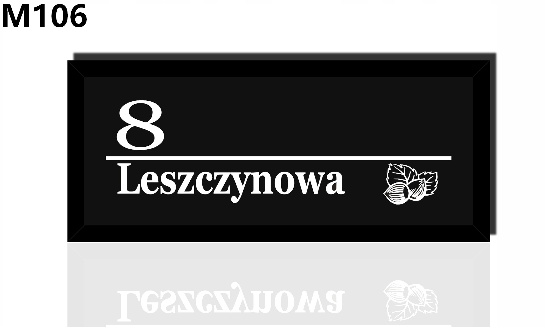 40x30 - NUMER na dom Podświetlana Tablica led adres ulica baner 230v Kolor czarny