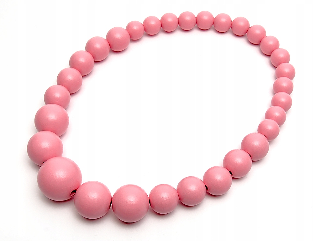 

Korale góralskie drewniane różowe folk