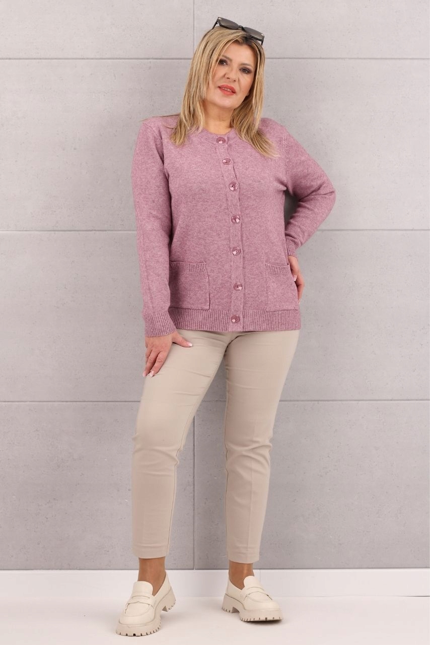 SWETER ROZPINANY DAMSKI BAWEŁNIANY KARDIGAN NA GUZIKI CIEPŁY OVERSIZE Materiał dominujący bawełna