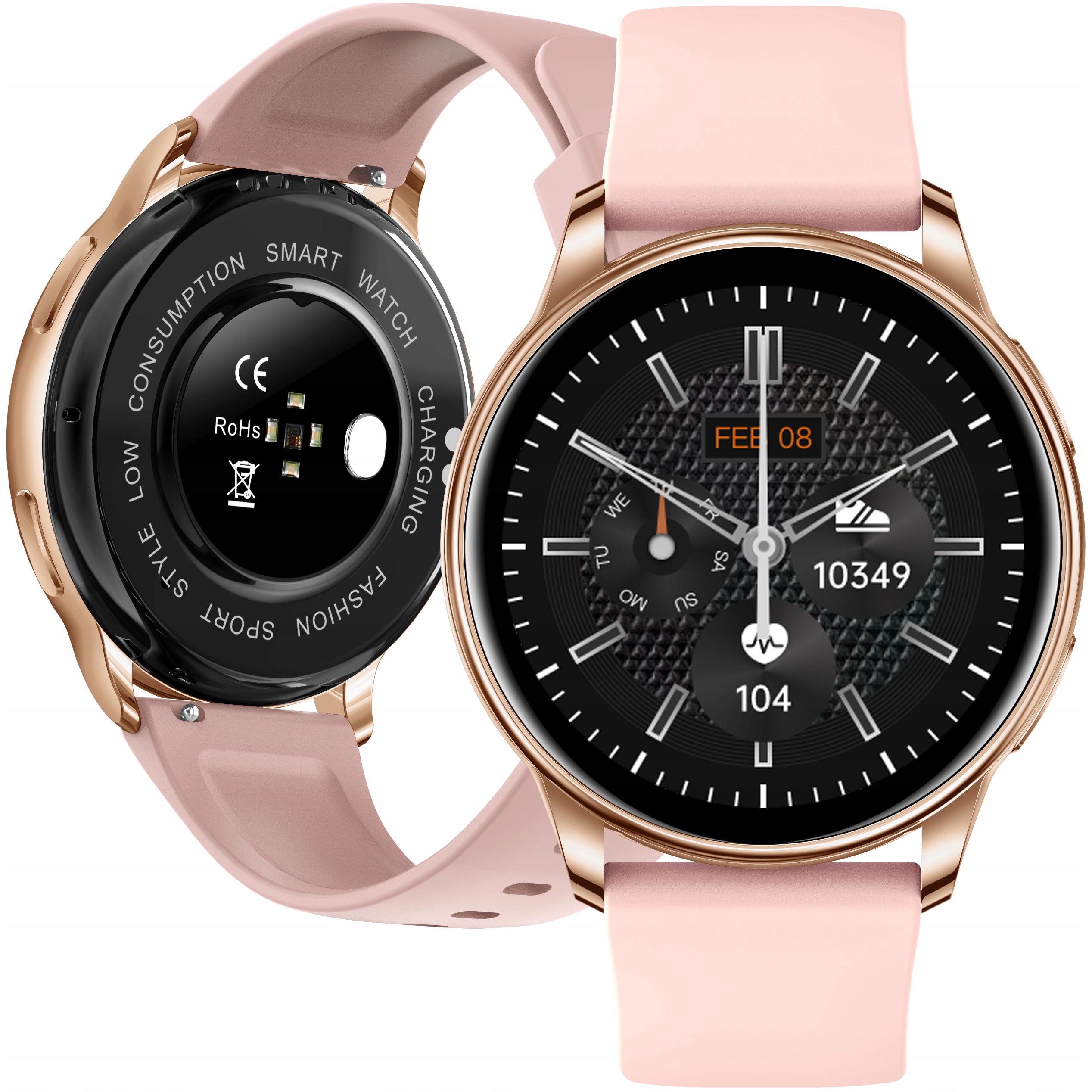SMARTWATCH DAMSKI DLA KOBIETY ROZMOWY POWIADOMIENIA SPORT PULS MENU PL Marka PZ Smart