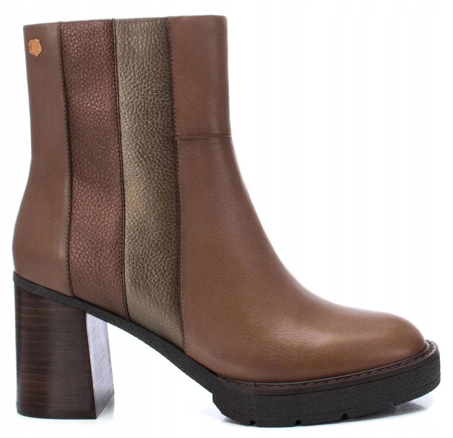 Carmela Kožené Dámské Kotníkové Boty Na Podpatku Taupe 39