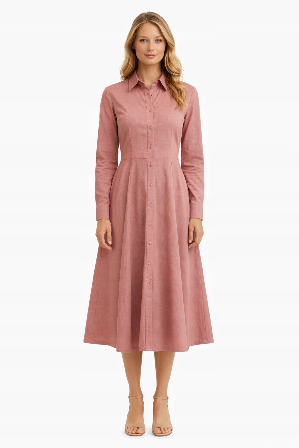 Max&co Růžová Šaty S Dlouhým Rukávem Před Kolenem S I1I