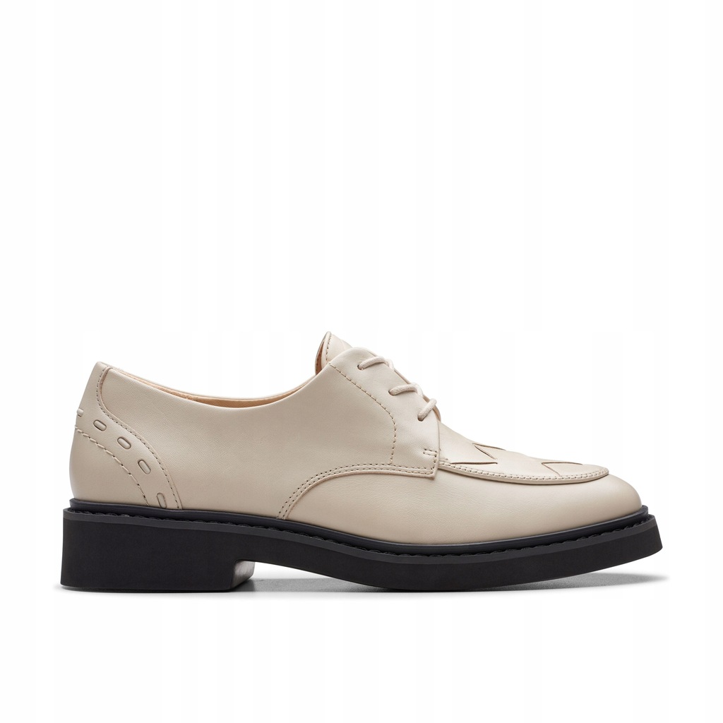 Kožené oxfordky Clarks Splend Weave 261768094 Écru 38