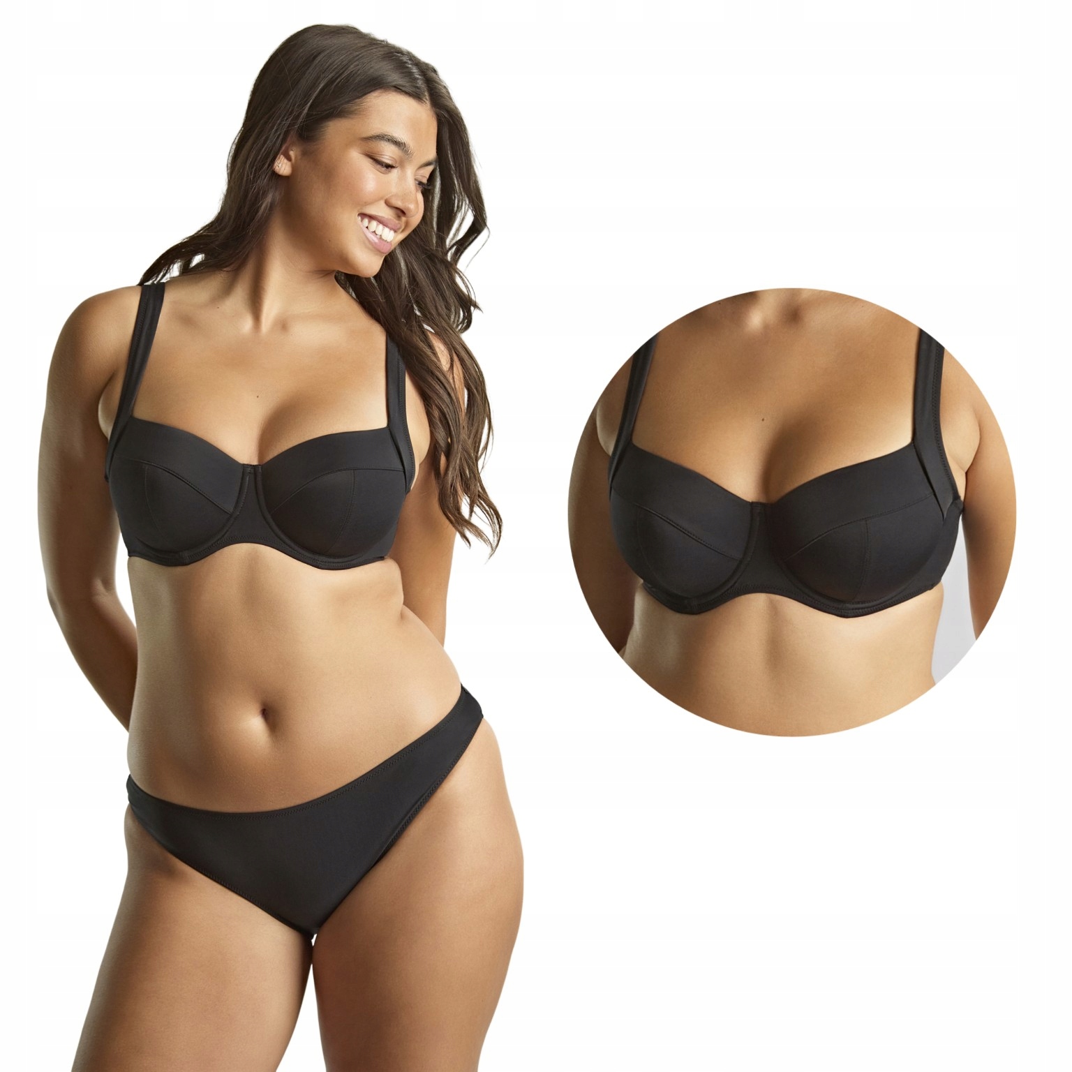 Panache Swim Olivia Bikini Top Signature Black biustonosz kąpielowy 65J 30G