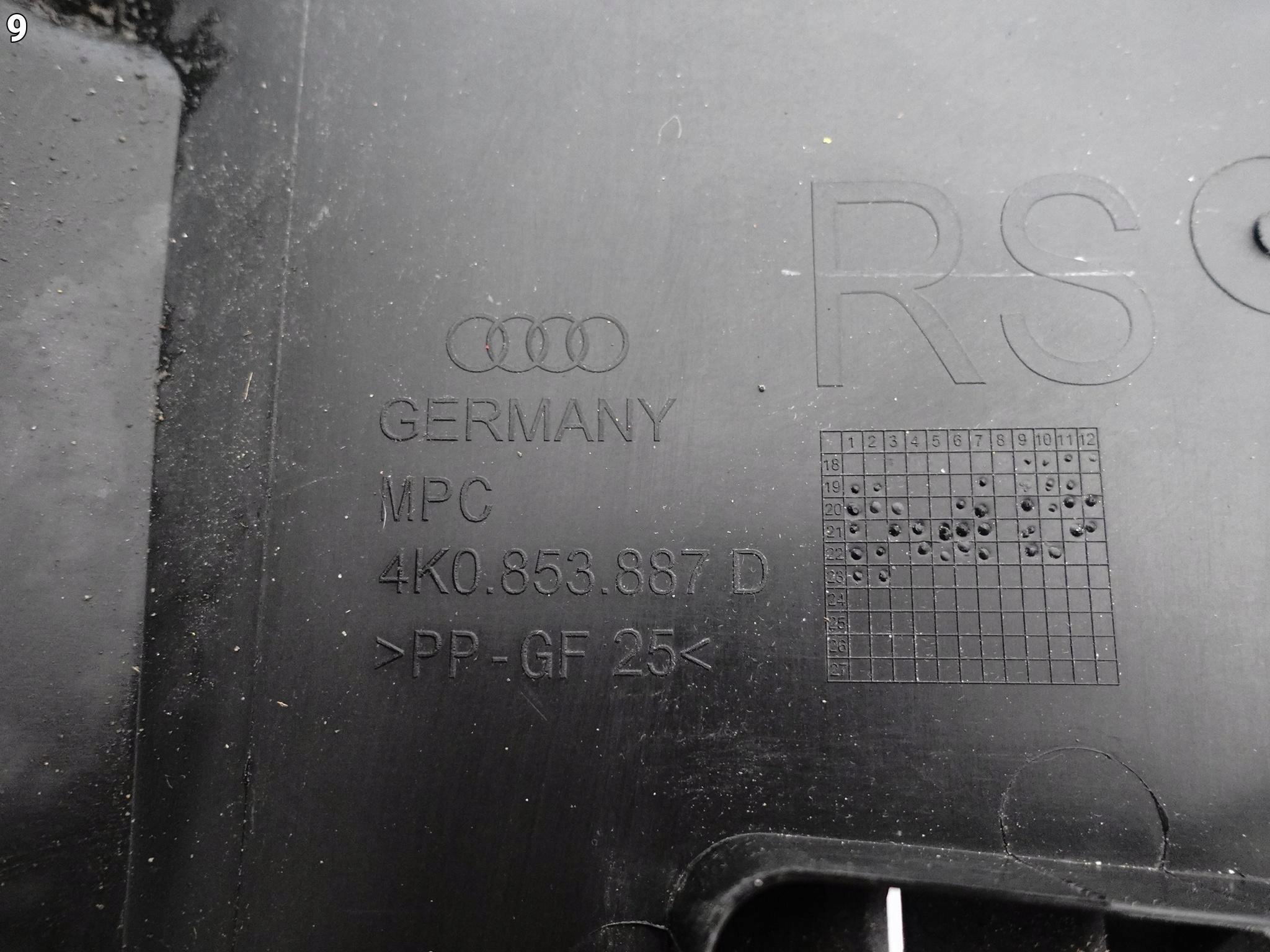 AUDI RS6 4K0 RS7 4K8 C8 19- mudguard side WNEKI wheels grid left front