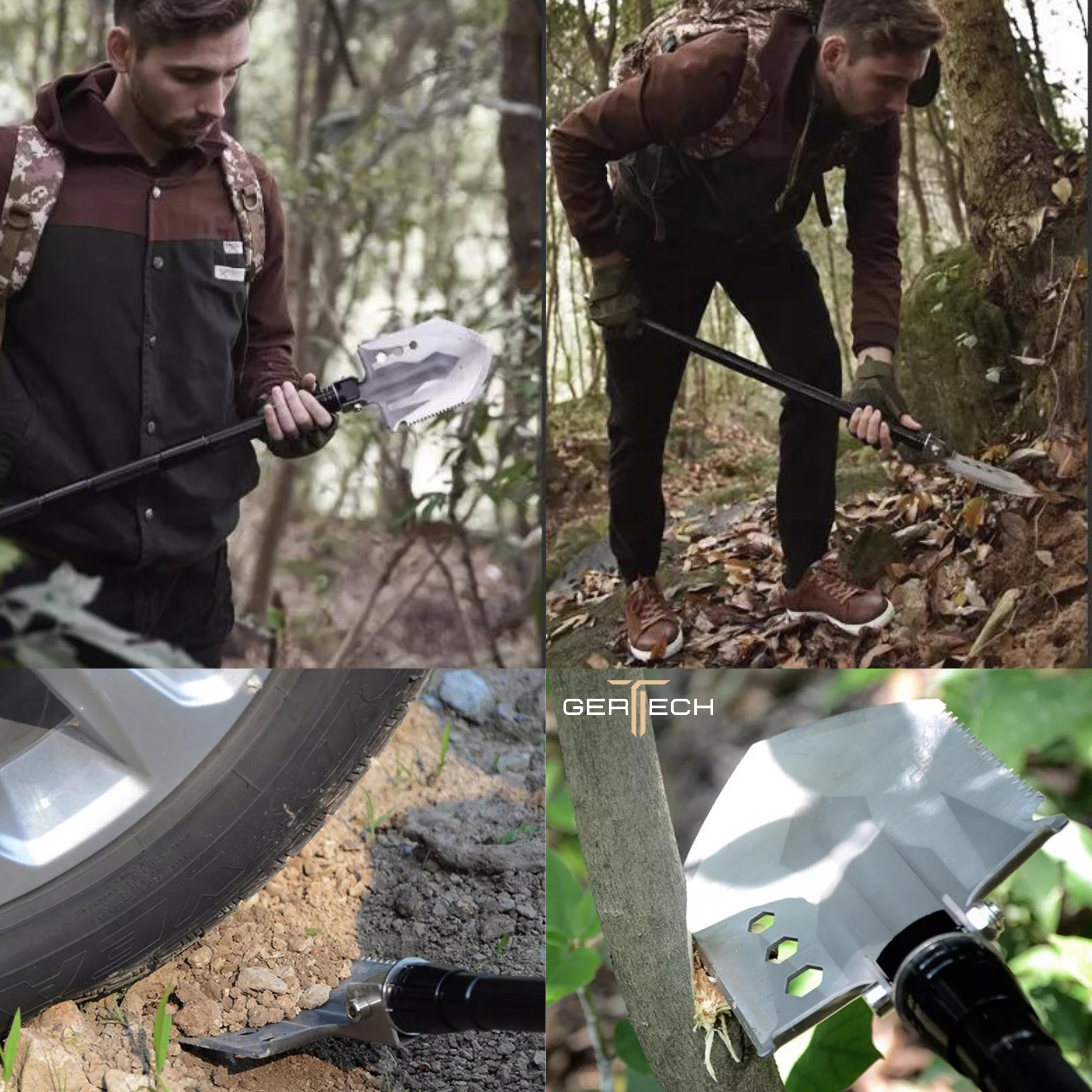 SAPERKA SKŁADANA WOJSKOWA Łopata Taktyczna 16w1 Wielofunkcyjna + GRATIS Waga 1000 g