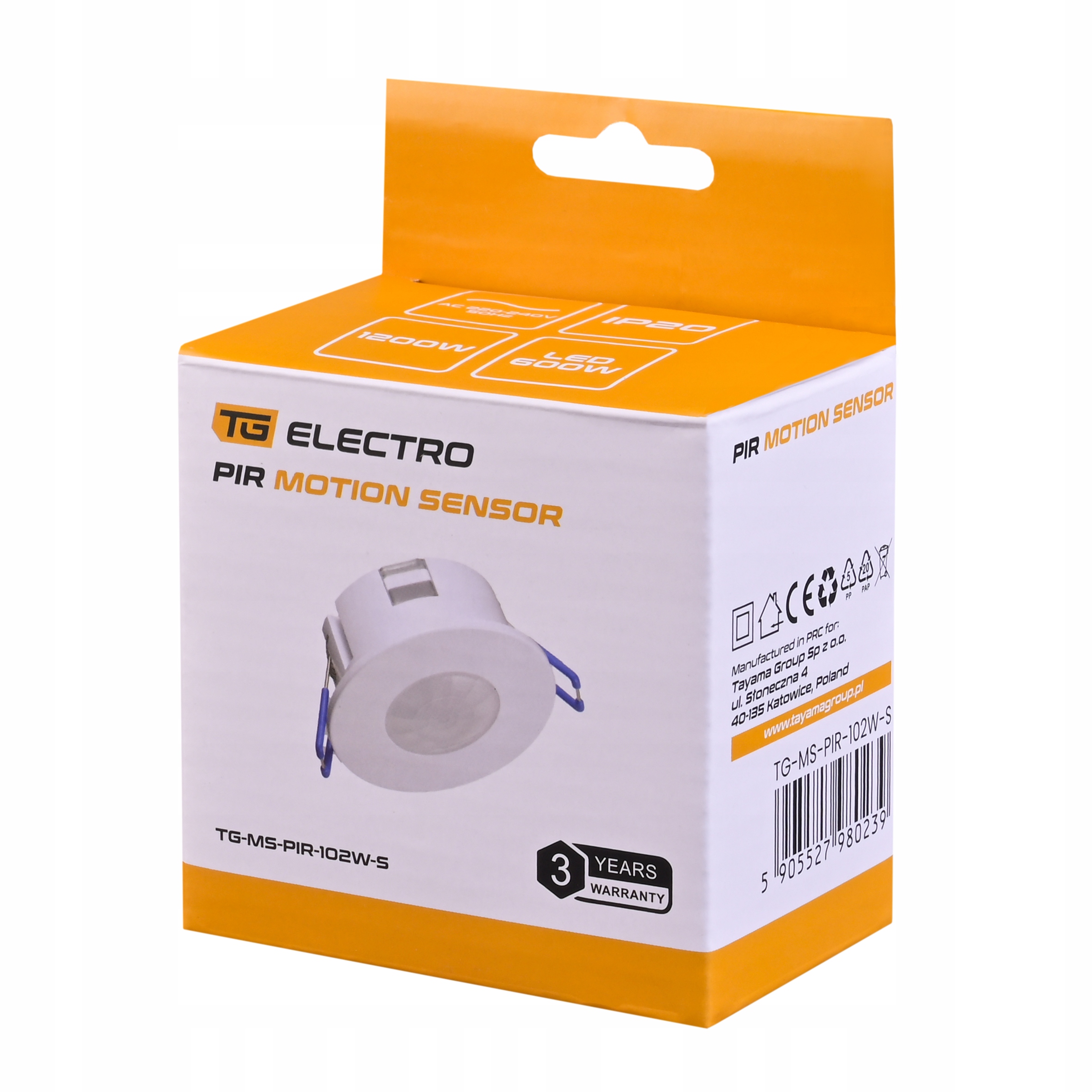 Sufitowy czujnik sensor ruchu PIR podtynkowy LED Marka inna