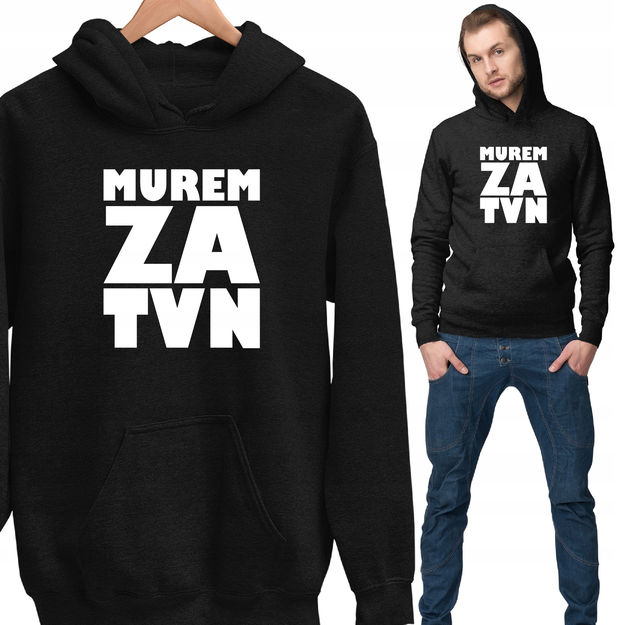 

Murem Za Tvn Lex Kangurka Czarna Bluza Z Kapturem
