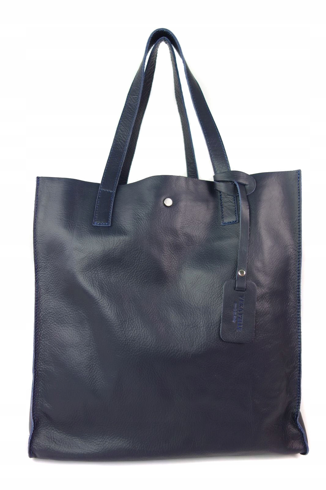 Taška Vera Pelle Italská kůže Shopper přes rameno Námořnická Modrá