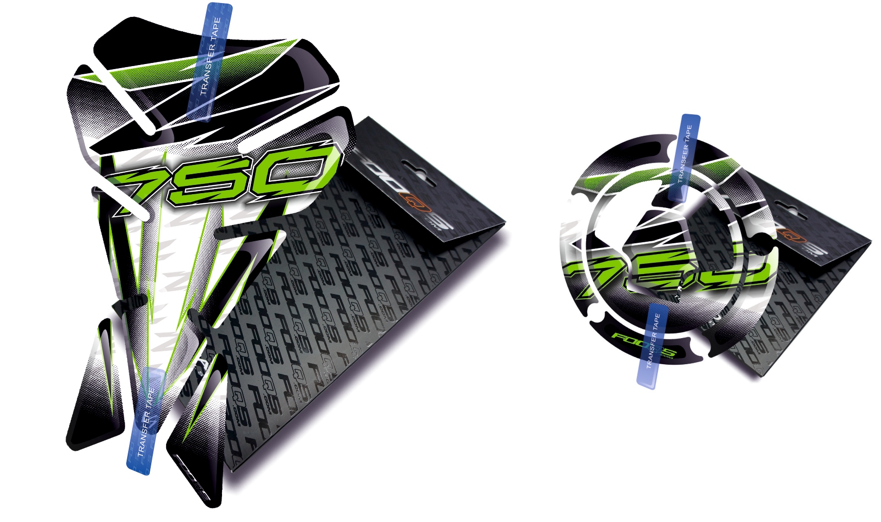 Tank-pad Cap-pad V1 od firmy Fooqs pro Kawasaki Z-750 Bílá Zelená