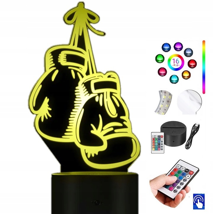 Lampka na biurko Rękawice Boks 16kol. LED PLEXIDO