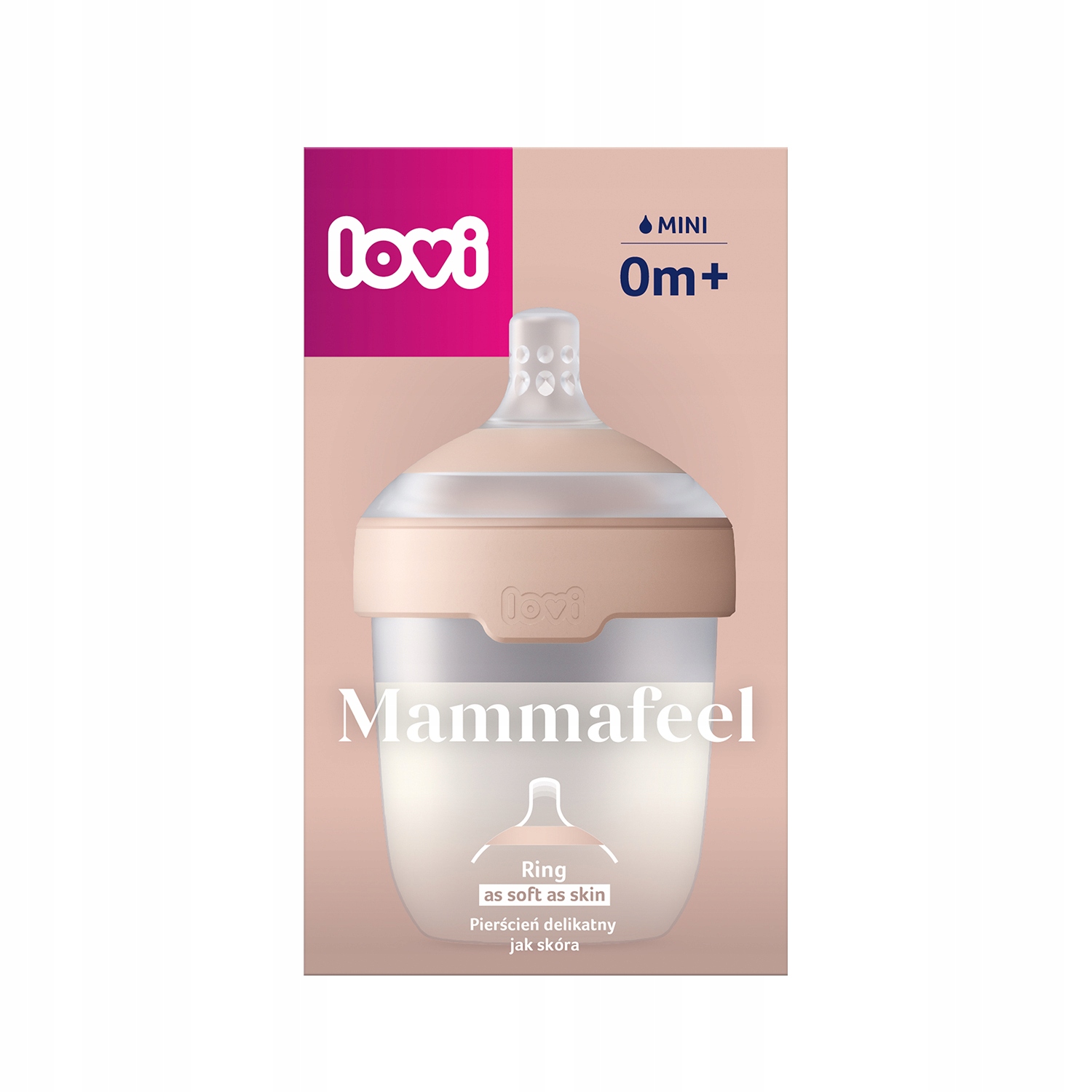 LOVI BUTELKA DO KARMIENIA MAMMAFEEL 150ML ZE SMOCZKIEM DYNAMICZNYM 0M+ Waga produktu z opakowaniem jednostkowym 0.13 kg
