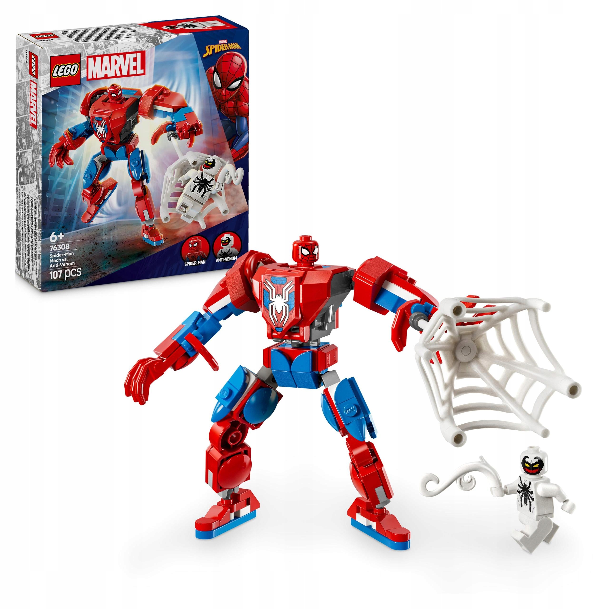 LEGO® Marvel Super Heroes 76308 Zestaw klocków Mech Spider-Mana kontra Anti-Venom