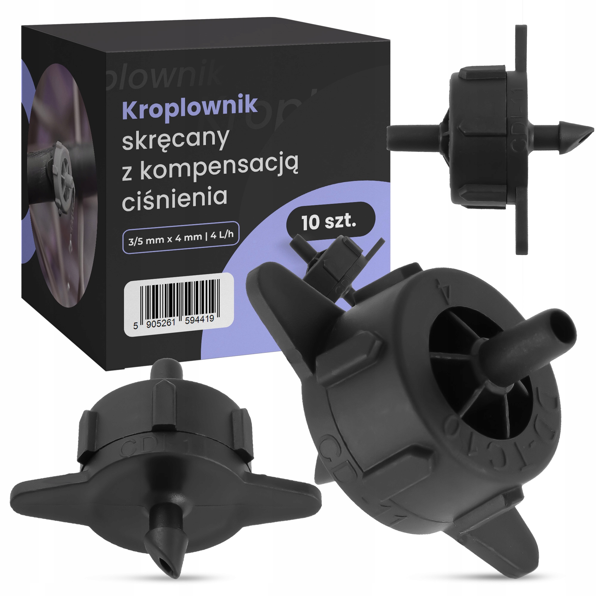 

10x Kroplownik Emiter Kompensacją Nawadniania 4L/h