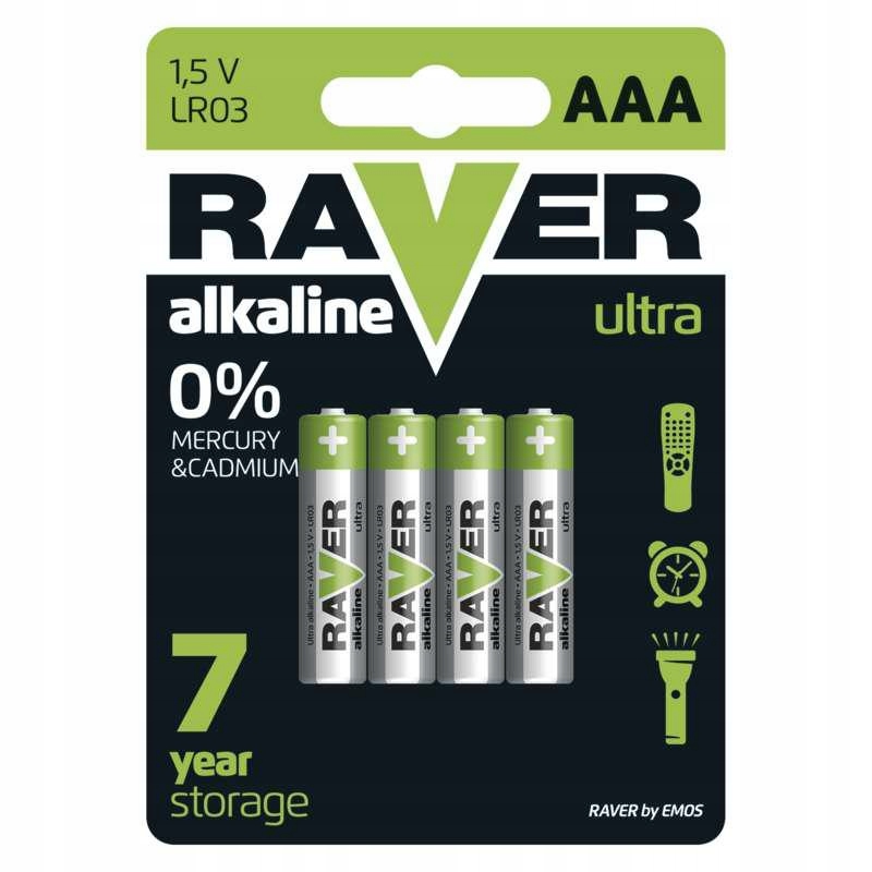 

4x bateria alkaliczna Raver R3 Aaa 1,5V paluszek