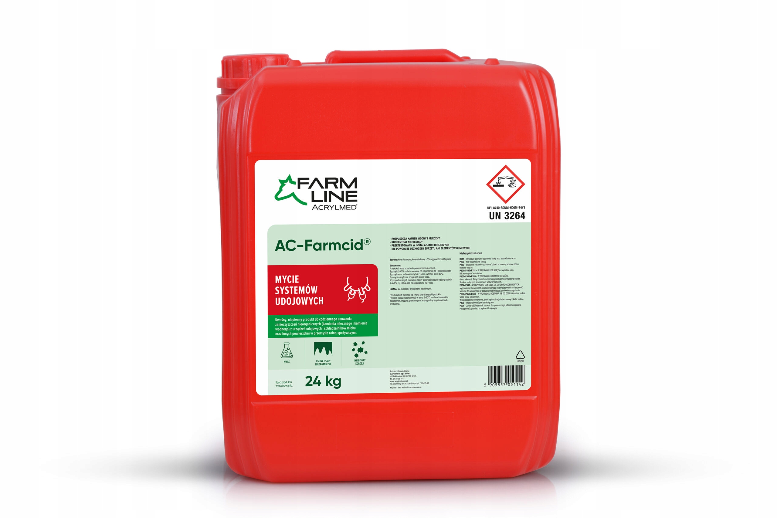 Płyn do mycia dojarki kwas-AC-FARMACID 24 Kg