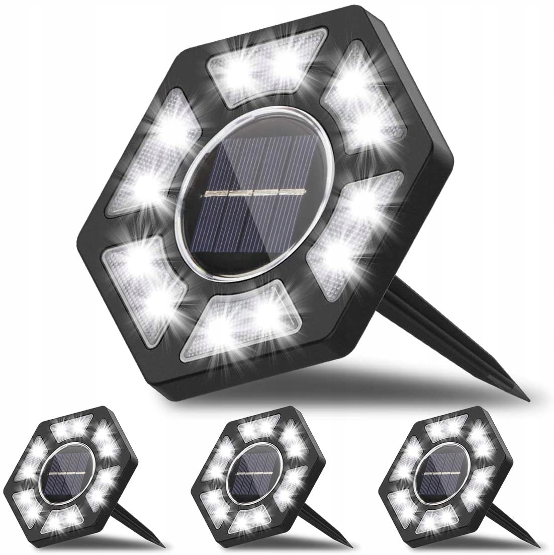 Wbijana LAMPA SOLARNA OGRODOWA GRUNTOWA 4 12 LED