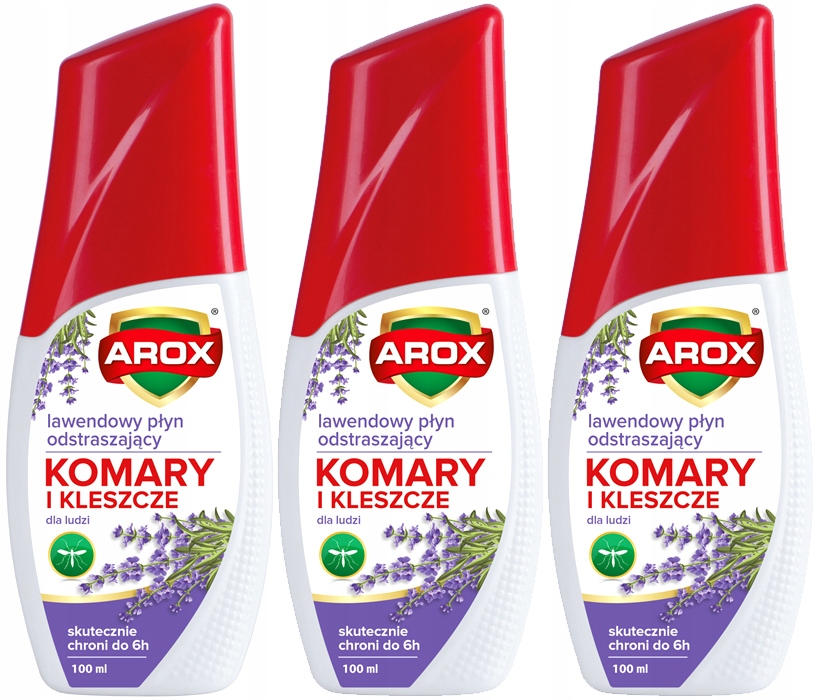 3x Płyn Spray Na Komary I Kleszcze Odstraszający Lawendowy Arox 100ml