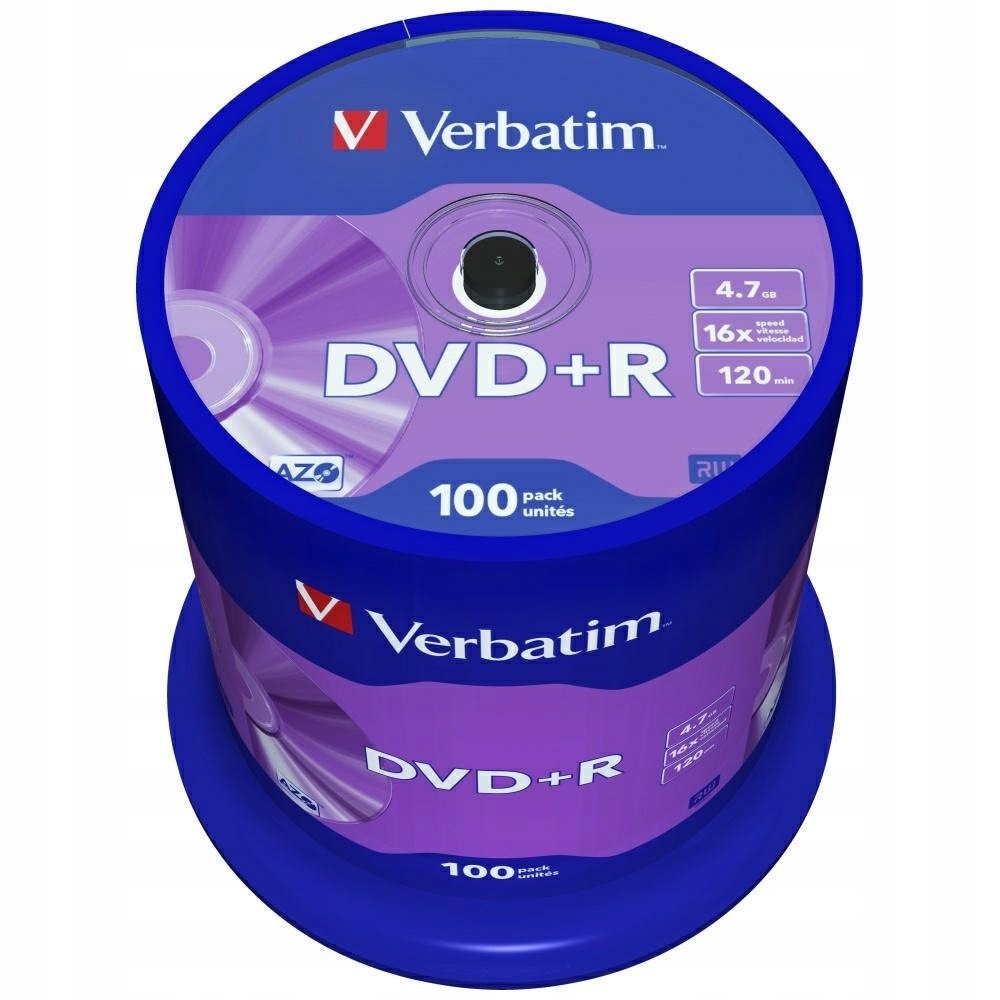 Dvd+r disk Verbatim 4.7GB 16X 100 Ks stříbrný 43551