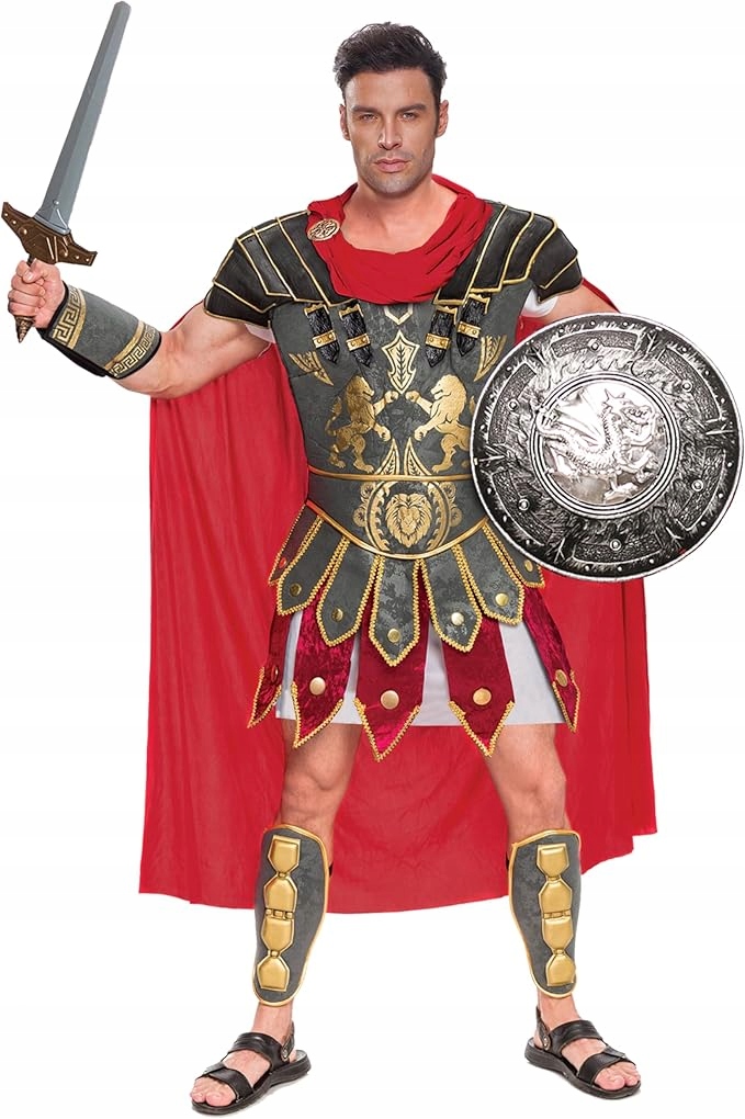 Kostým římského gladiátora Pánský Kostým legionáře S Červený Cosplay