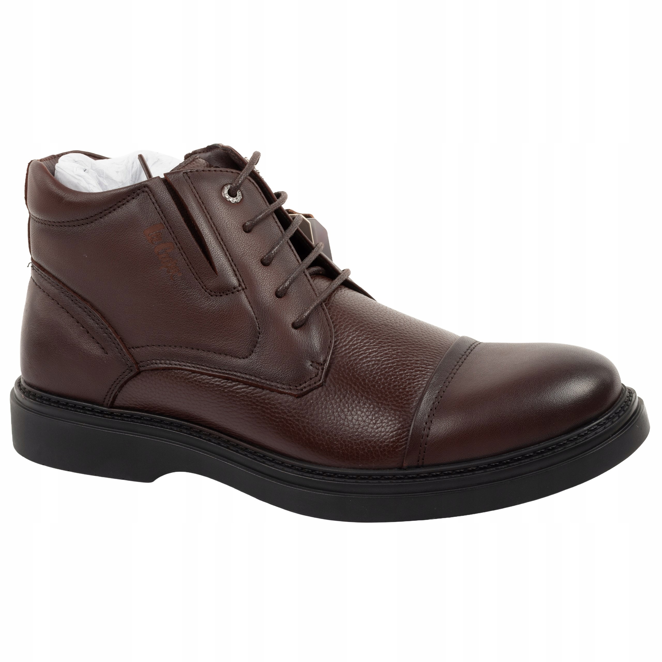 Pánské elegantní boty Lee Cooper vel.40 kožené, hnědé, kotníkové boty boty