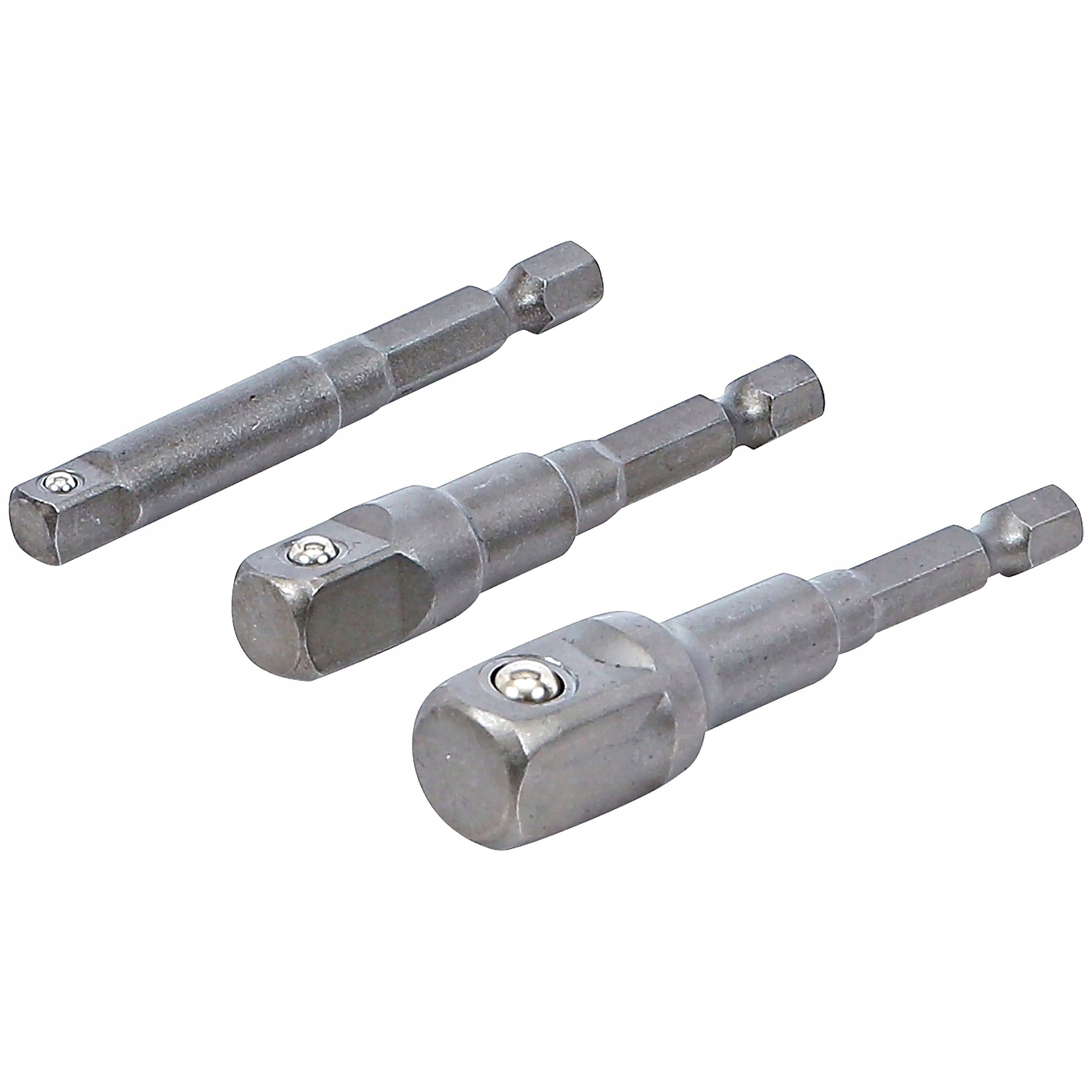 Zestaw 3 adapterów do wiertarek wkrętarek 6,3mm (1/4") 10mm (3/8") 12,5mm