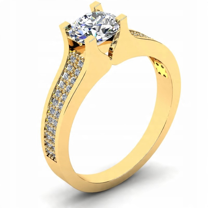 

Śliczny Pierścionek Złoty Topaz I Brylanty 1,04CT