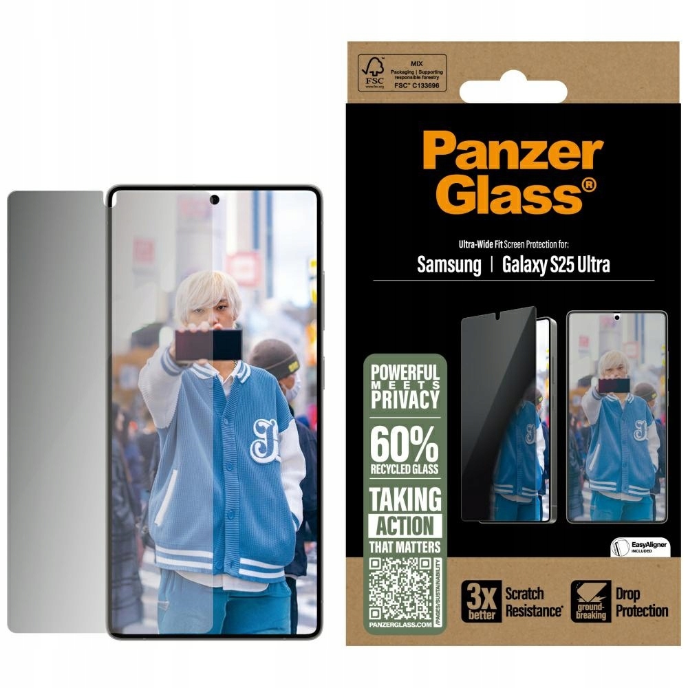 Sklo s privátním filtrem PanzerGlass Ultra-Wide Fit pro Samsung Galaxy S