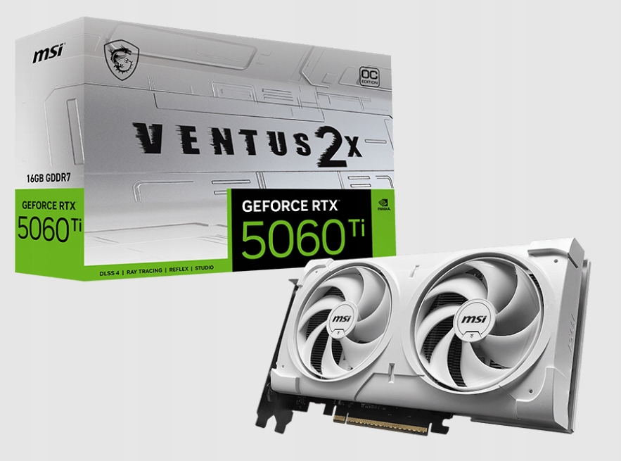 Karta Msi GeForce Rtx 5060 Ti Ventus 2X Oc White Plus 16GB GDDR7 DLSS4