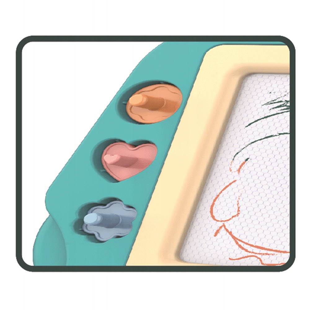 ZNIKOPIS DUŻA TABLICA DO PISANIA MALOWANIA DLA DZIECI + 3 STEMPELKI MATADI Materiał plastik