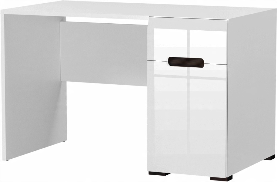 

Biurko białe połysk 120 cm prawe Sydney fronty Mdf