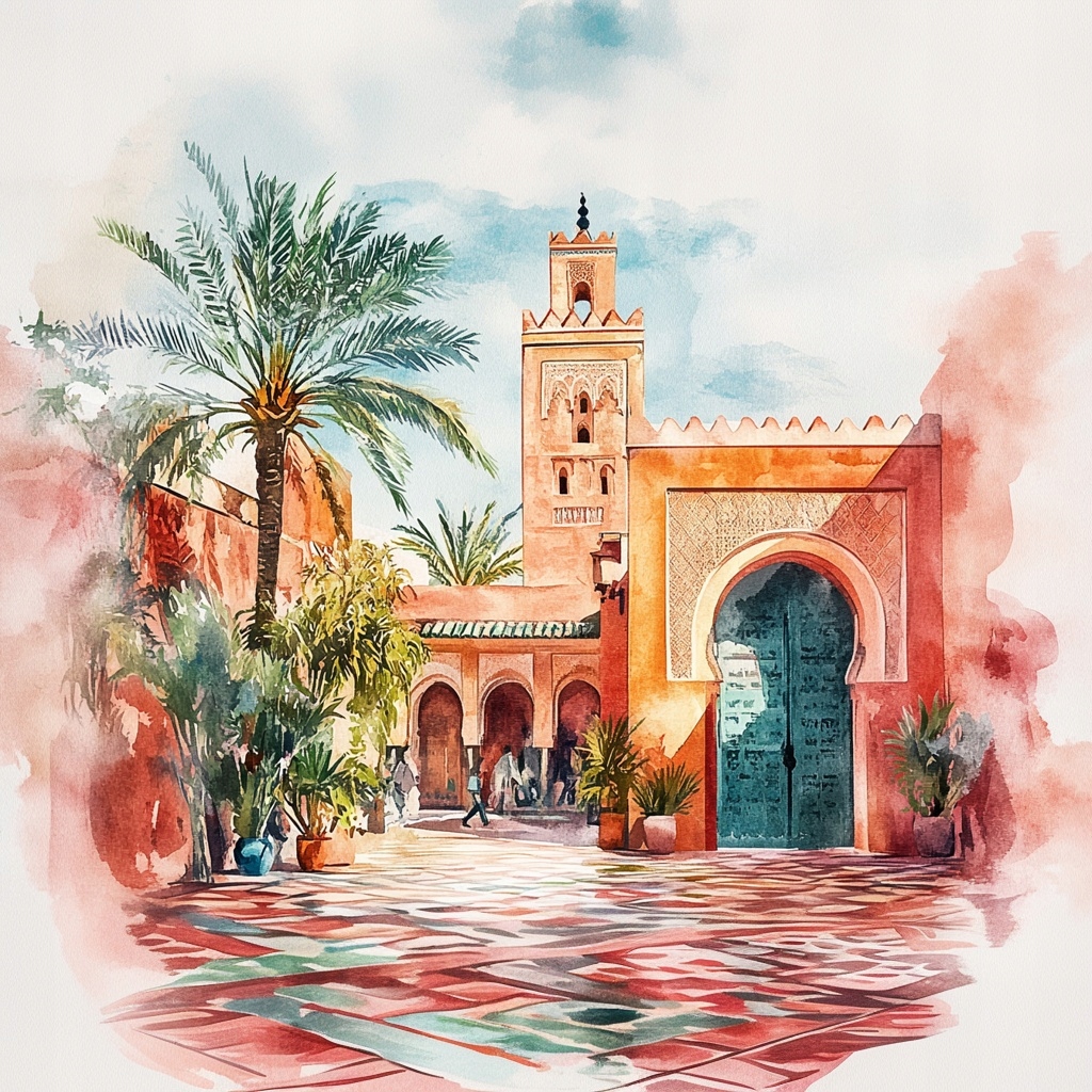 Obraz Na Plátně Canvas Město Maroko Marrákeš Afrika Arabský Oblouk 80x80