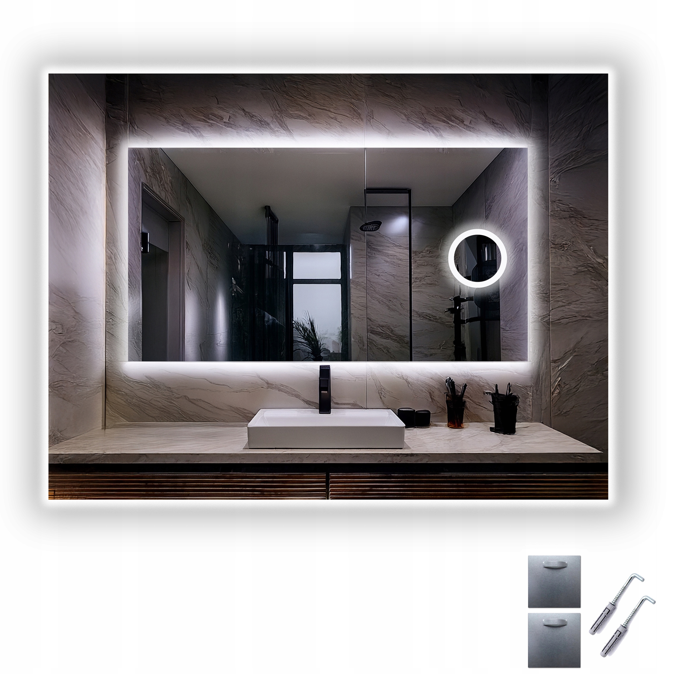 Lustro Led Cob 480/m Ledowe Z Lusterkiem Kosmetycznym Do Makijażu 110x60 cm